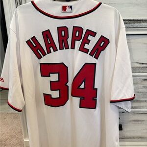 Majestic Cool Base Jersey with Red and Blue Accents